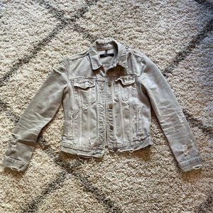 Gray j brand distressed denim jacket small